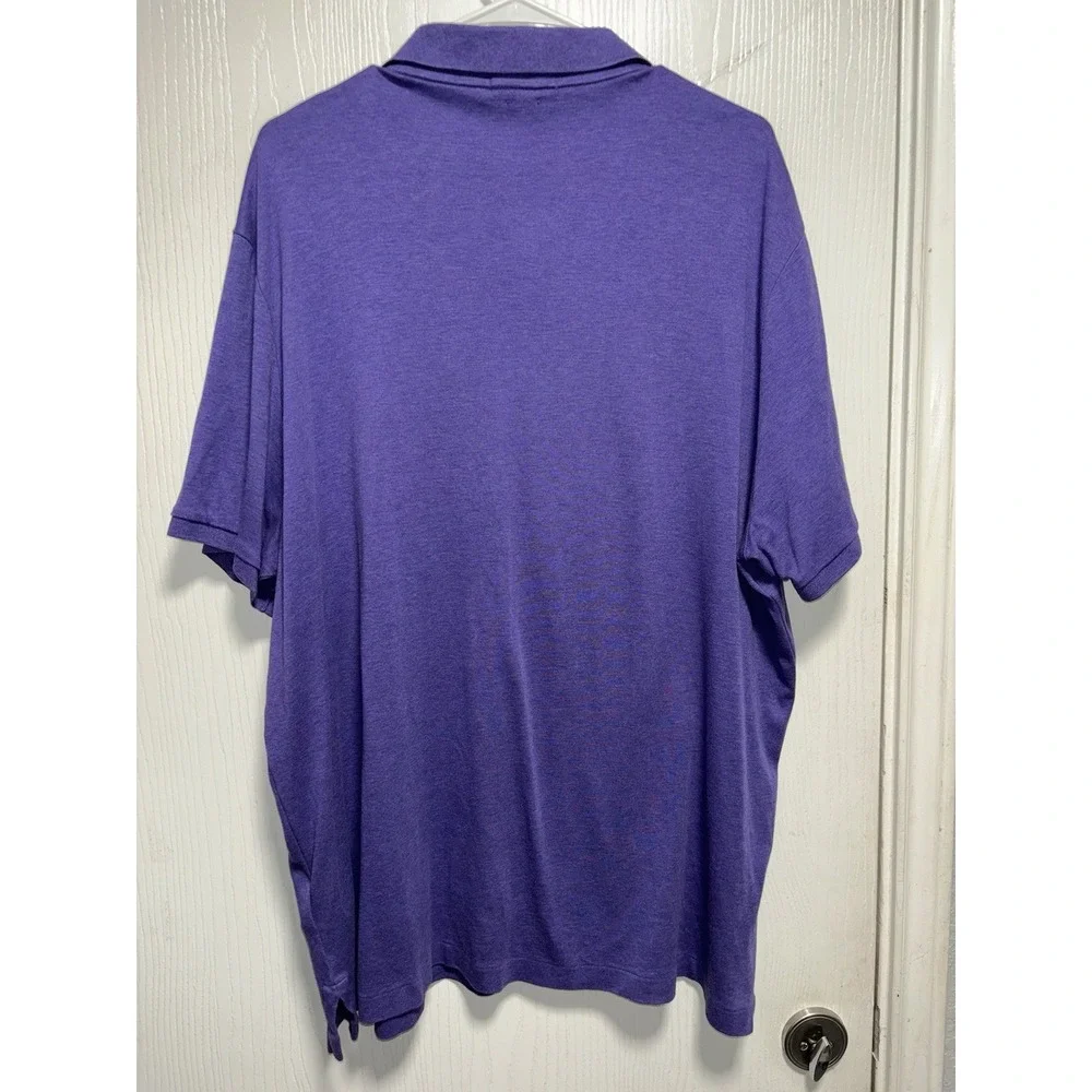 Polo Ralph Lauren Classic Fit Polo Shirt Men XXL Pima Purple Heather Flesh Pony‎